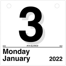 At-A-Glance "Today Is" Daily Wall Calendar Refill - Julian Dates - Daily - 1 Year - January 2023 till December 2023 - 1 Day Single Page Layout - 6" x 6" Sheet Size - White - Paper - 1 Each