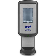 PURELL CS6 Hand Sanitizer Dispenser - Automatic - 1.27 quart Capacity - Support 4 x C Battery - Wall Mountable, Refillable, Site Window, Locking Mechanism, Touch-free - Graphite - 1 / Carton