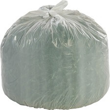 Stout Controlled Life-Cycle Plastic Trash Bags - 13 gal - 24" Width x 30" Length x 0.70 mil (18 Micron) Thickness - White - 120/Carton - Office Waste