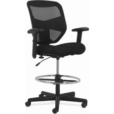 HON Prominent Task Chair - Black Fabric Seat - Black Mesh Back - Black Frame - High Back - Armrest - 1 Unit