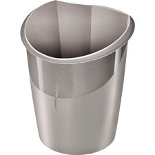 CEP Ellypse 15-liter Waste Bin - 3.96 gal Capacity - Handle - 15" Height x 11" Width x 12.5" Depth - Polypropylene - Gray - 1 Each