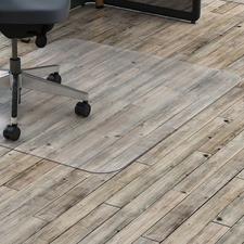 Lorell Hard Floor Rectangler Polycarbonate Chairmat - Hard Floor, Vinyl Floor, Tile Floor, Wood Floor - 48" Length x 36" Width x 0.13" Thickness - Rectangle - Polycarbonate - Clear