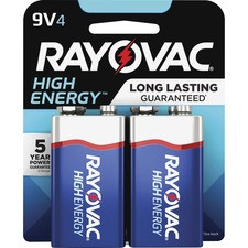 Rayovac Alkaline 9 Volt Battery - For Multipurpose - 9 V DC - 4 / Pack