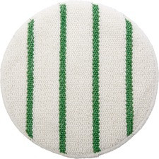 Rubbermaid Commercial Green Stripe Carpet Bonnet - Scrubber Strip - 1 Each - White, Green
