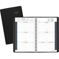 At-A-Glance Weekly Appointment Book - Weekly - 1 Year - January 2023 till December 2023 - 8:00 AM to 5:00 PM - Hourly - 1 Week Double Page Layout - 4 7/8" x 8" Sheet Size - Black - Faux Leather - Pocket, Notepad - 1 Each