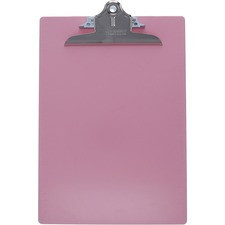 Saunders Recycled 1" Capacity Plastic Clipboard - 1" Clip Capacity - 8 19/64" x 11 45/64" - Plastic - Pink - 1 Each