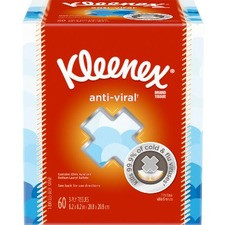 Kleenex Anti-viral Facial Tissue - 3 Ply - White - Anti-viral, Soft - For Face, Business, Commercial - 68 Per Box - 1 Each