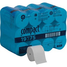 Compact Coreless Recycled Toilet Paper - 2 Ply - 4.05" x 3.85" - 1000 Sheets/Roll - White - Cleaning - For Restroom - 36 / Carton
