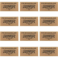 Prismacolor Art Gum Eraser - Beige - 2" Width x 1" Height x - 6" Length - 1 Dozen - Non-toxic