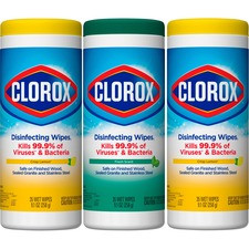 Clorox Disinfecting Cleaning Wipes Value Pack - Ready-To-Use Wipe - Fresh, Citrus Blend Scent - 35 / Canister - 15 / Carton - White