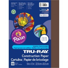 Tru-Ray Construction Paper - Project, Bulletin Board - 12"Width x 9"Length - 50 / Pack - Dark Brown - Sulphite