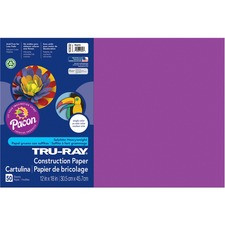 Tru-Ray Heavyweight Construction Paper - Art - 0.50"Height x 12"Width x 18"Depth - 50 / Pack - Magenta - Sulphite