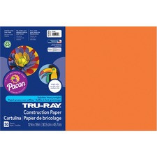 Tru-Ray Heavyweight Construction Paper - Art, Craft - 18"Width x 12"Length - 50 / Pack - Orange - Paper