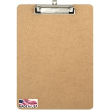 Officemate Low-profile Clipboard - 1" Clip Capacity - 9" x 12 1/2" - Low-profile - Hardboard - Brown - 1 Each