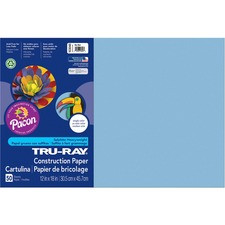 Tru-Ray Heavyweight Construction Paper - Art, Craft - 18"Width x 12"Length - 50 / Pack - Sky Blue - Sulphite