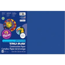 Tru-Ray Heavyweight Construction Paper - 18"Width x 12"Length - 50 / Pack - Royal Blue - Sulphite