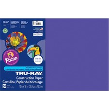 Tru-Ray Heavyweight Construction Paper - Art x 12"Width x 18"Depth - 50 / Pack - Purple - Sulphite
