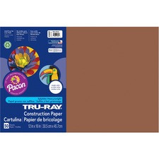 Tru-Ray Heavyweight Construction Paper - 0.50"Height x 18"Width x 12"Length - 50 / Pack - Brown - Sulphite