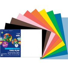 Tru-Ray Heavyweight Construction Paper - 18"Width x 12"Length - 50 / Pack - Assorted - Sulphite