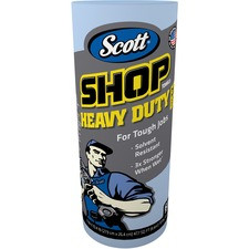 Scott Pro Shop Towels - 11" x 22.77 ft - 60 Sheets/Roll - Blue - Hydroknit - Solvent Resistant, Absorbent, Reusable, Soft, Strong, Heavy Duty - For Hand, Tools - 12 Rolls Per Carton - 720 / Carton