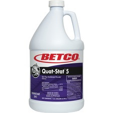 Betco Quat-Stat 5 Disinfectant Gallon - Concentrate Liquid - 128 fl oz (4 quart) - Lavender Scent - 4 / Carton - Purple