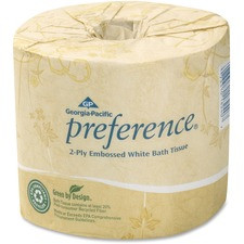 Pacific Blue Select Standard-Roll Embossed Toilet Paper - 2 Ply - 4" x 4.05" - 550 Sheets/Roll - White - Perforated, Absorbent, Durable, Soft - For Restroom - 40 / Carton