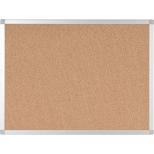 Bi-silque Ayda Cork Bulletin Board - 0.50" Height x 36" Width x 48" Depth - Cork Surface - Self-healing, Durable, Resilient, Heavy-gauge - Aluminum Frame - 1 Each