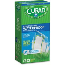 Curad Assorted Waterproof Transparent Bandages - 20/Box - Transparent - Polyurethane