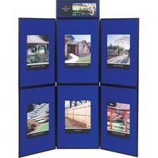 Quartet Show-It! 6-sided Display System - 72" Height x 72" Width - Gray Fabric, Blue Surface - Dual Sided, Lightweight, Resilient, Durable, Portable - 6 - 1 / Each