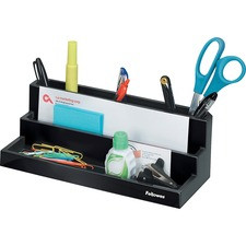 Fellowes Designer Suites Organizer - 7 Compartment(s) - 3.9" Height x 11.1" Width x 5" Depth - Desktop - Stackable - Black, Pearl - 1 Each