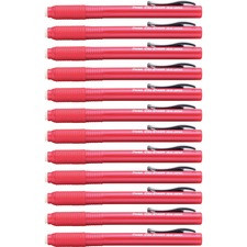 Pentel Rubber Grip Clic Eraser - Red - Pen - Refillable - 12 / Box - Tear Resistant, Latex-free Grip, Pocket Clip, Ghost Resistant, Scratch Resistant, Retractable