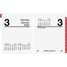 At-A-Glance Compact Daily Desk Calendar Refill with Tabs - Julian Dates - Daily - January 2023 till December 2023 - 1 Day Double Page Layout - 3 3/4" x 3" Sheet Size - Desktop - 1 Each