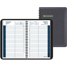 At-A-Glance Daily Appointment Book - Daily - 7:00 AM to 7:45 PM - Quarter-hourly - 1 Day Single Page Layout - 4 7/8" x 8" Sheet Size - Black