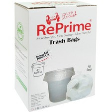 Heritage RePrime AccuFit 44-gal Can Liners - 44 gal - 37" Width x 50" Length x 0.90 mil (23 Micron) Thickness - Low Density - Clear - Linear Low-Density Polyethylene (LLDPE) - 50/Box - Garbage