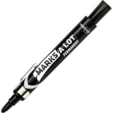 Avery Permanent Markers, Large Desk-Style, Bullet Tip, 1 Black Marker (24878) - Bullet Marker Point Style - Black - Black Barrel - 1 Dozen