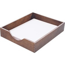 Carver Walnut Finish Solid Wood Desk Trays - Desktop - Stackable - Walnut - Oak - 1 Each