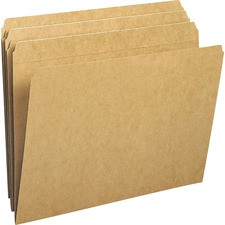 Smead Straight Tab Cut Letter Recycled Top Tab File Folder - 8 1/2" x 11" - 3/4" Expansion - Kraft - Kraft - 10% Recycled - 100 / Box