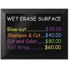 MasterVision Kamashi 3'x2' Black Wet Erase Board - 36" (3 ft) Width x 24" (2 ft) Height - Black Lacquered Steel Surface - Black Medium Density Fiber (MDF) Frame - Rectangle - 1 Each