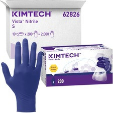 KIMTECH Vista Nitrile Exam Gloves - Small Size - Nitrile - Blue - Recyclable, Textured Fingertip, Disposable, Beaded Cuff, Powdered, Non-sterile, Textured Fingertip - For Laboratory Application - 200 / Box - 4.7 mil Thickness - 9.50" Glove Length