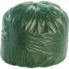 Stout Controlled Life-Cycle Plastic Trash Bags - 33 gal - 33" Width x 40" Length x 1.10 mil (28 Micron) Thickness - Green - 40/Carton - Office Waste