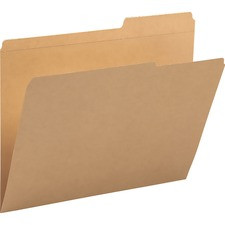 Smead 2/5 Tab Cut Letter Recycled Top Tab File Folder - 8 1/2" x 11" - 3/4" Expansion - Top Tab Location - Right Tab Position - Kraft - Kraft - 10% Recycled - 100 / Box