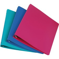 Samsill Lightweight Poly 1" Round Ring Binder - 1" Binder Capacity - Letter - 8 1/2" x 11" Sheet Size - Round Ring Fastener(s) - Poly - Assorted - 1.50 lb - Lightweight, Stain Resistant - 12 / Carton