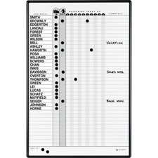 Quartet Classic In/Out Board System - 36" Height x 24" Width - White Porcelain Surface - Magnetic, Scratch Resistant, Dent Resistant, Stain Resistant, Ghost Resistant, Durable - Black Aluminum Frame - 1 Each