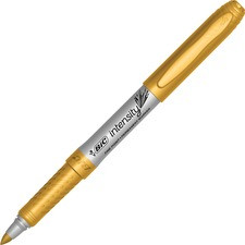 BIC Intensity Metallic Markers - Chisel Marker Point Style - Metallic Gold - 1 Dozen