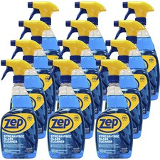 Zep Commercial Streak-Free Glass Cleaner - Spray - 32 fl oz (1 quart) - 12 / Carton - Blue