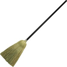 Genuine Joe GJO58564, Corn Blend Janitor Broom, 6 / Carton, Black - Corn Bristle - 58.8" Overall Length - 6 / Carton