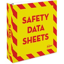 Avery 2" Heavy-Duty Industrial SDS Binder - One-Touch Rings - 2" Binder Capacity - Letter - 8 1/2" x 11" Sheet Size - 540 Sheet Capacity - Ring Fastener(s) - 4 Pocket(s) - Vinyl - Red - Heavy Duty, One Touch Ring, Preprinted, Sturdy - 1 Each