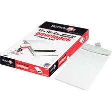 Quality Park Tyvek Plain Expansion Envelopes - Expansion - 12" Width x 16" Length - 2" Gusset - 14 lb - Self-sealing - Tyvek - 25 / Box - White