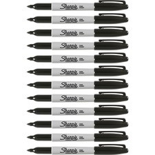 Sharpie Pen-Style Pemanent Markers - Fine Marker Point - Black Alcohol Based Ink - 1 Dozen