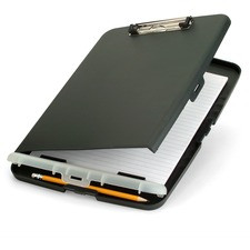 Officemate Slim Clipboard Storage Box w/Low Profile Clip, Charcoal (83308) - 0.50" Clip Capacity, 8 1/2" x 11" , Low-profile Clip, Charcoal, 1 Each